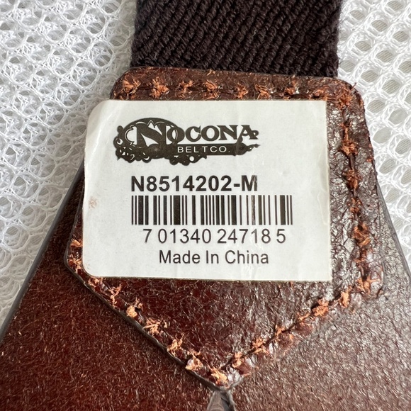 Nocona Men's Suspenders Size Medium Genuine Leather Brown Brass Hardware - Picture 8 of 8